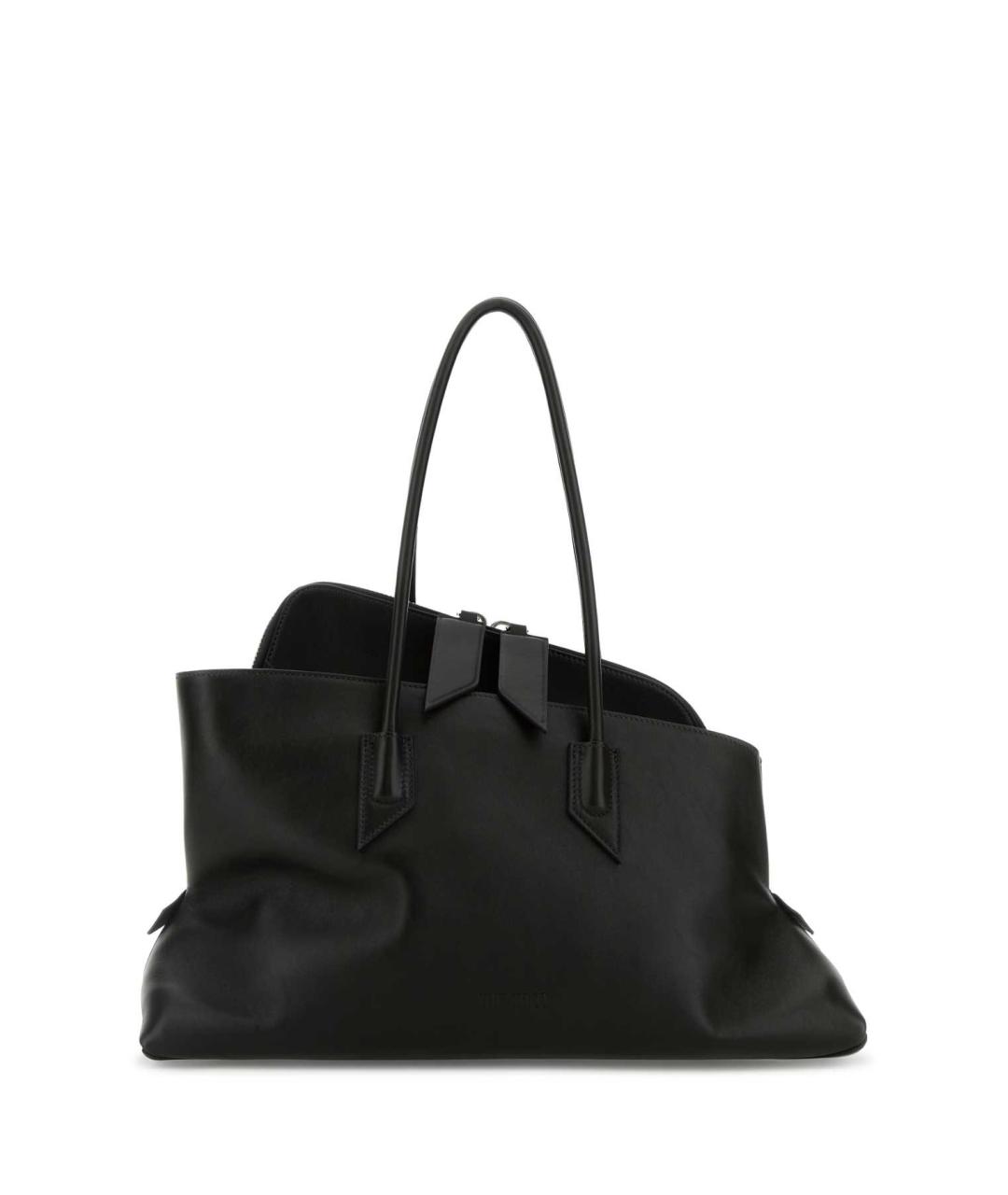 THE ATTICO Черная кожаная сумка тоут, фото 1