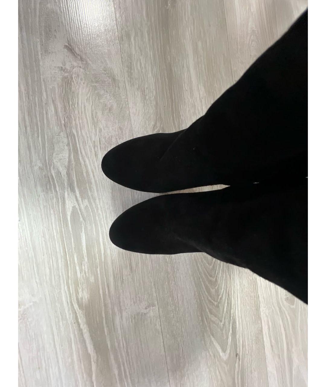 CHRISTIAN DIOR Черные замшевые сапоги, фото 3