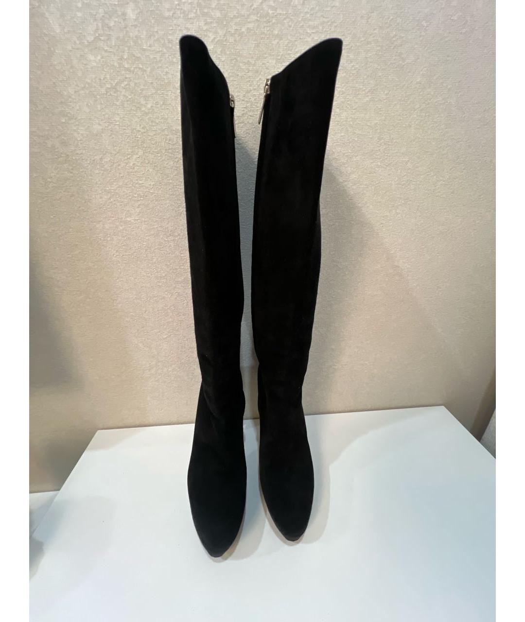 CHRISTIAN DIOR Черные замшевые сапоги, фото 2