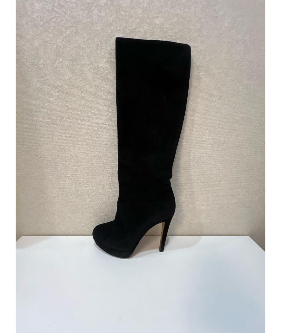 CHRISTIAN DIOR Черные замшевые сапоги, фото 7
