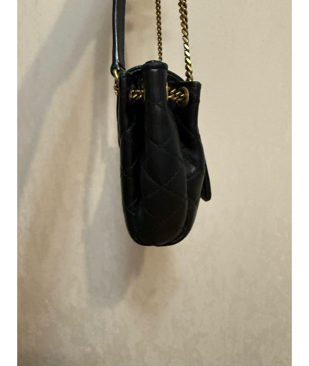 SAINT LAURENT Черная кожаная сумка с короткими ручками, фото 5