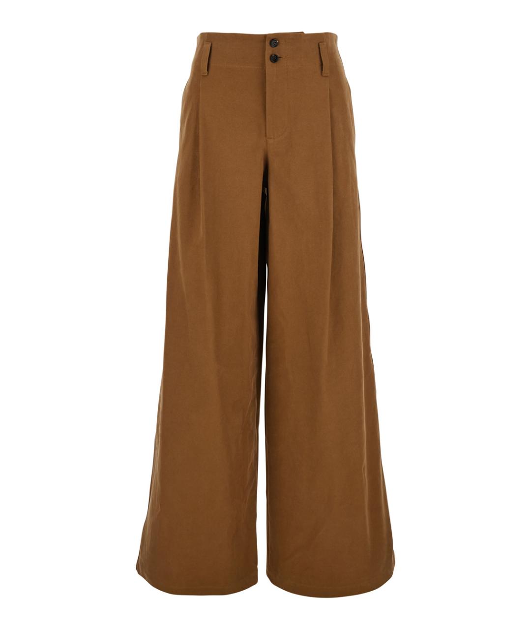 CHLOE Коричневые хлопковые прямые брюки, фото 1