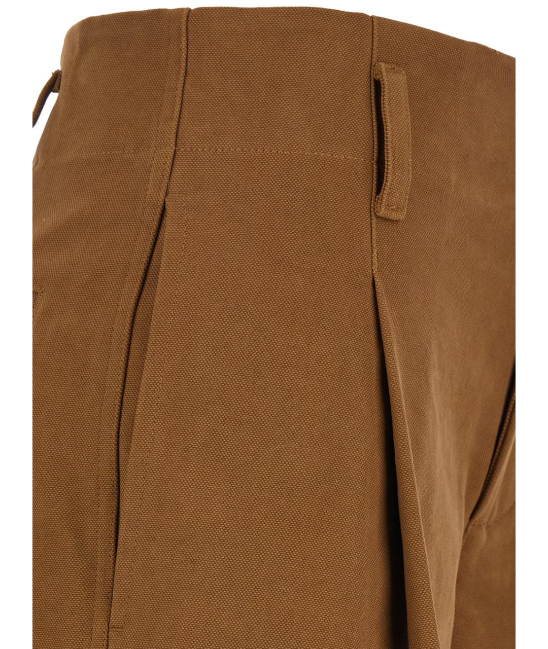 CHLOE Коричневые хлопковые прямые брюки, фото 2