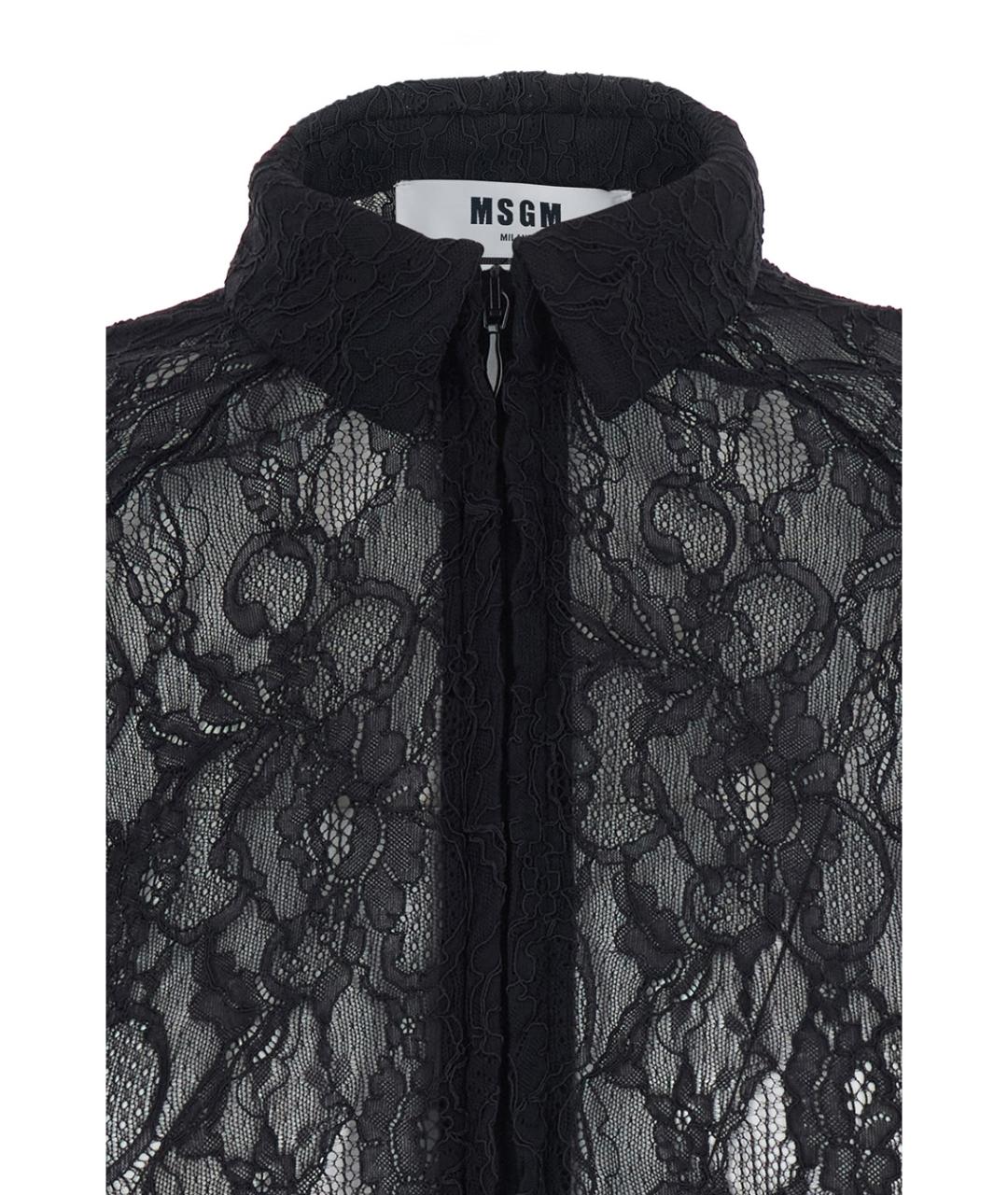 MSGM Черная полиамидовая рубашка, фото 3