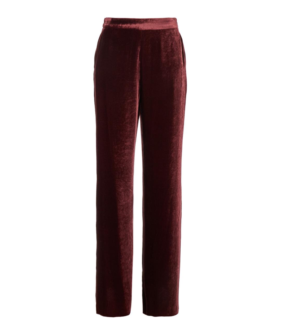 ETRO Бордовые вискозные прямые брюки, фото 1