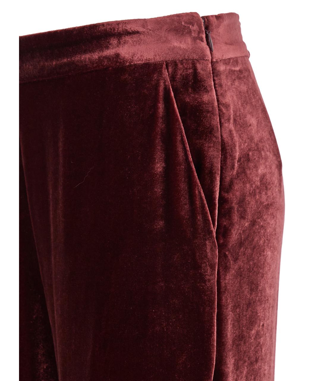 ETRO Бордовые вискозные прямые брюки, фото 3