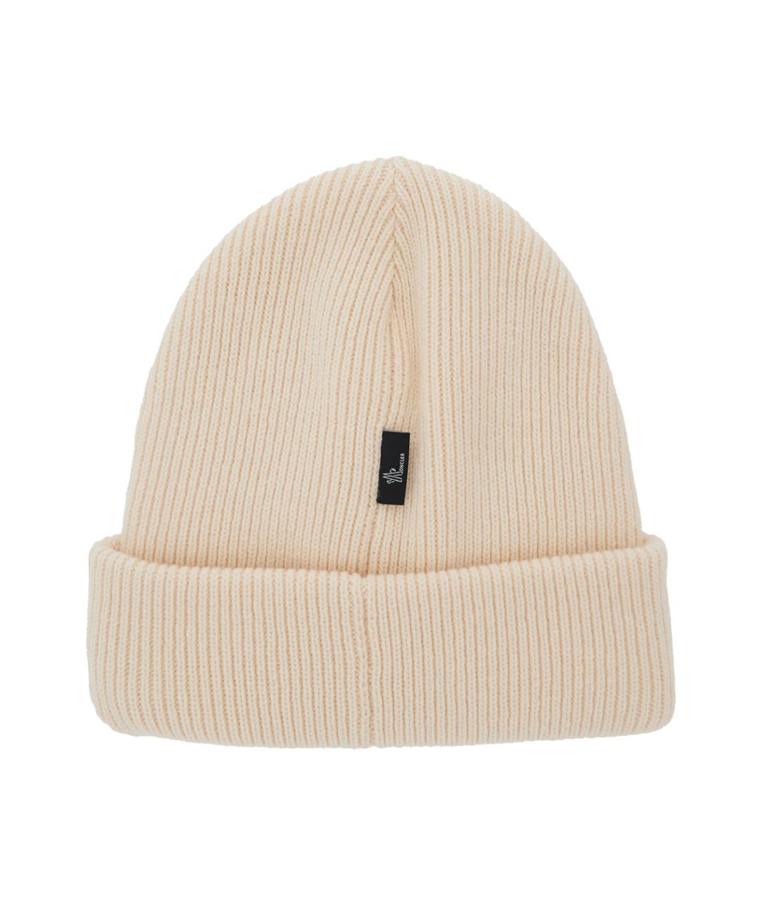 MONCLER GRENOBLE Белая шерстяная шапка, фото 2