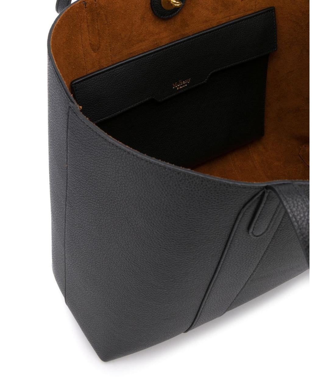 MULBERRY Черная кожаная сумка тоут, фото 3