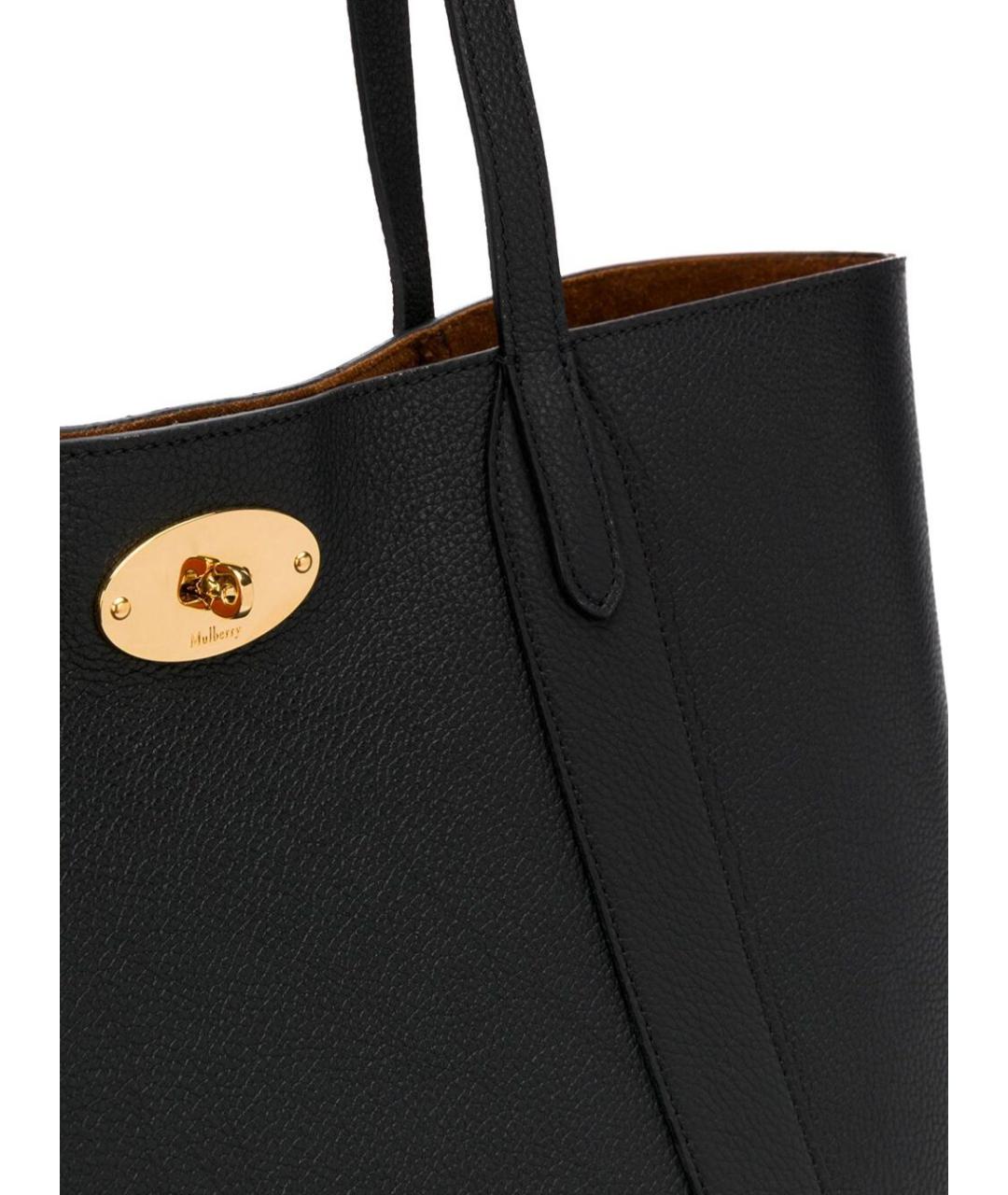 MULBERRY Черная кожаная сумка тоут, фото 4