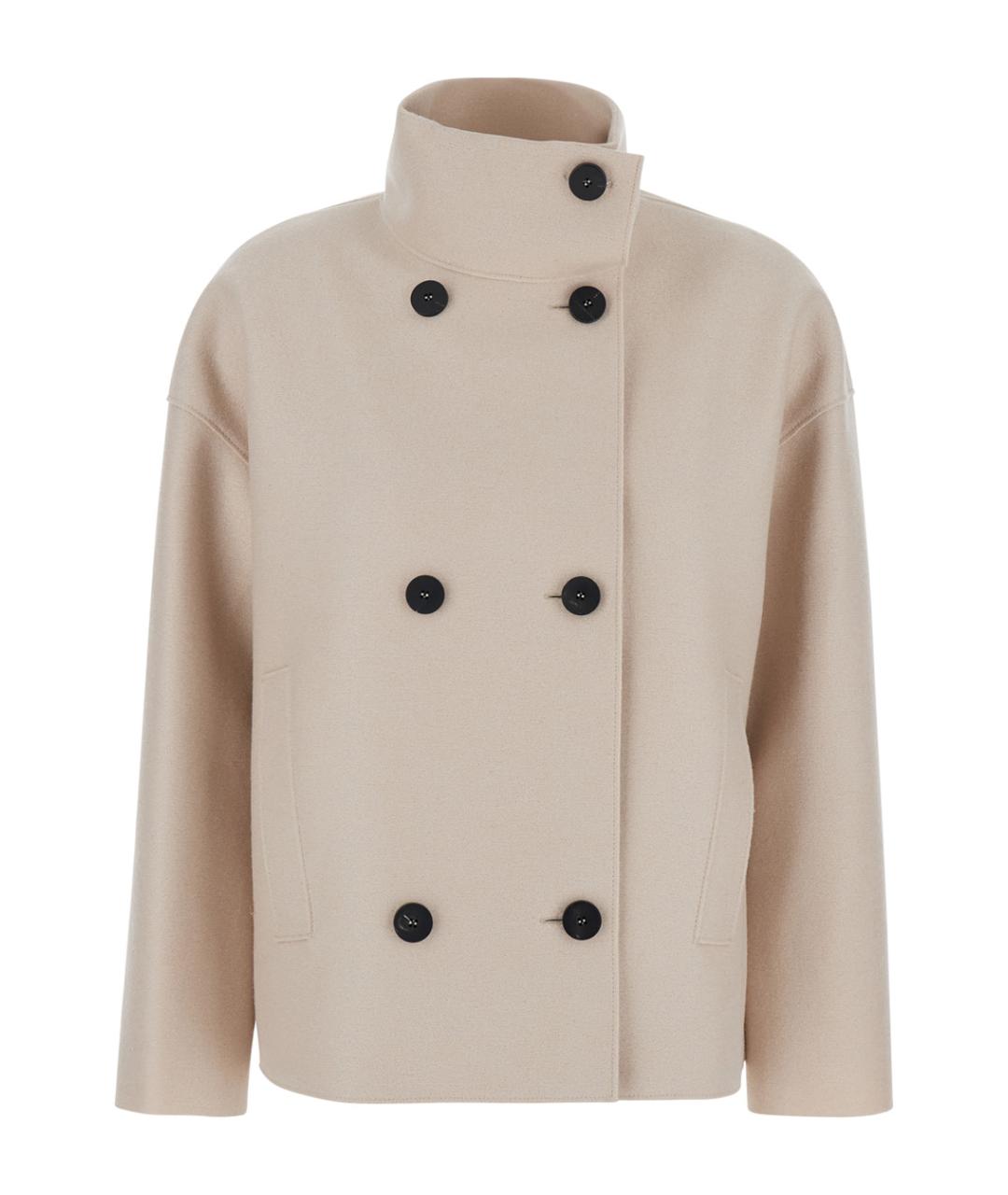 HARRIS WHARF LONDON Бежевое шерстяное пальто, фото 1