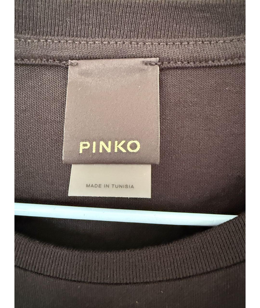 PINKO Черная хлопковая футболка, фото 3