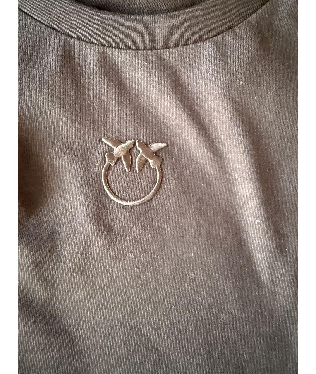 PINKO Черная хлопковая футболка, фото 4