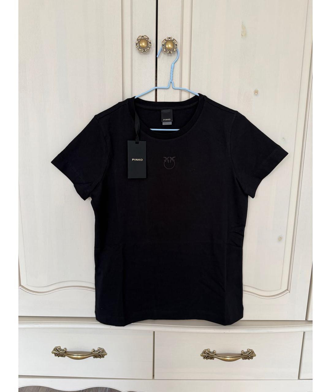 PINKO Черная хлопковая футболка, фото 8