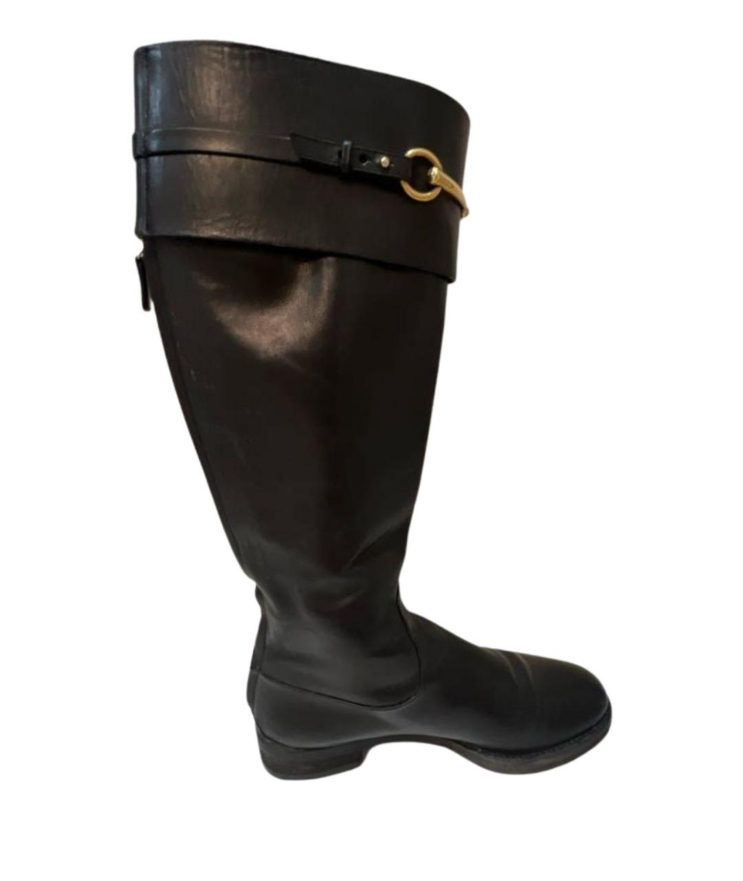 GUCCI Черные кожаные сапоги, фото 1