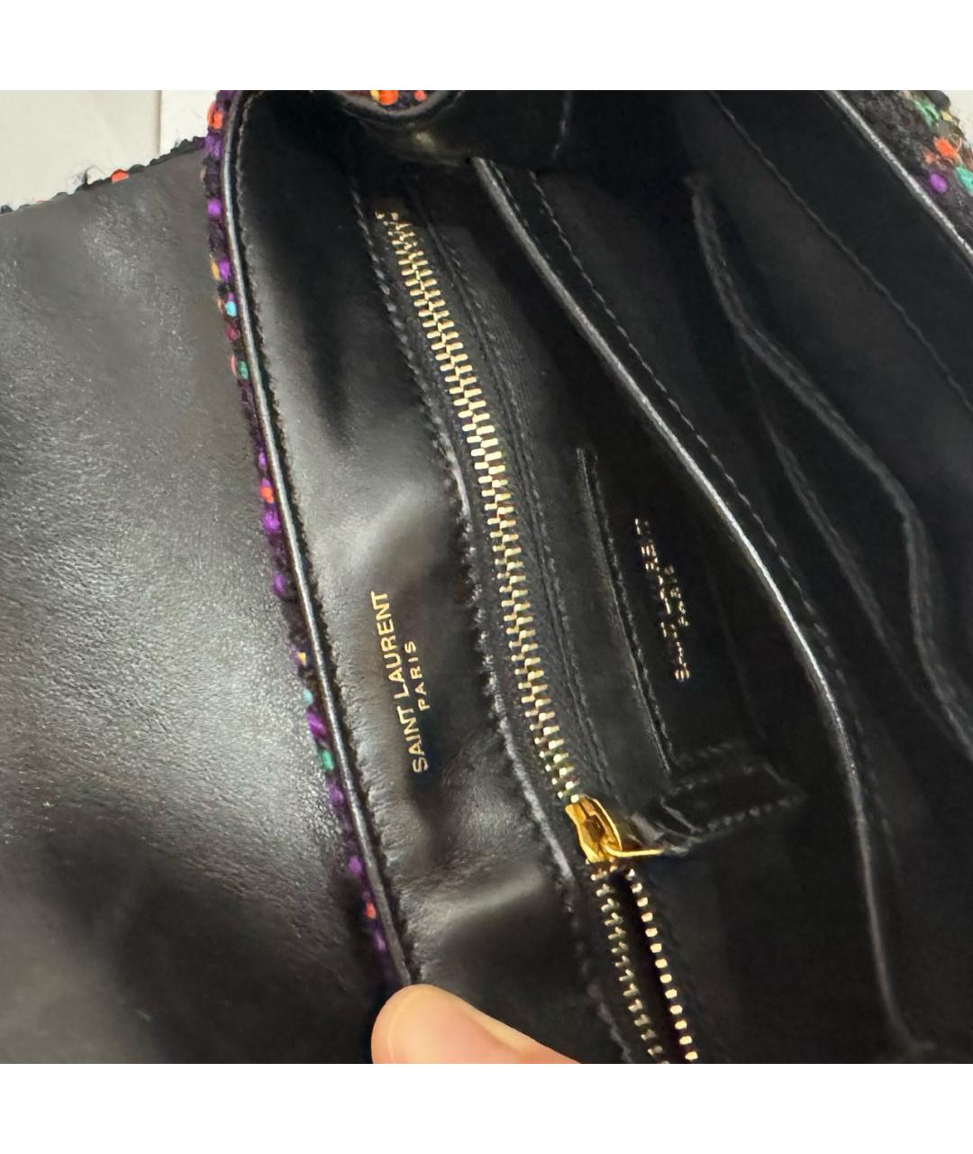 SAINT LAURENT Черная тканевая сумка через плечо, фото 6