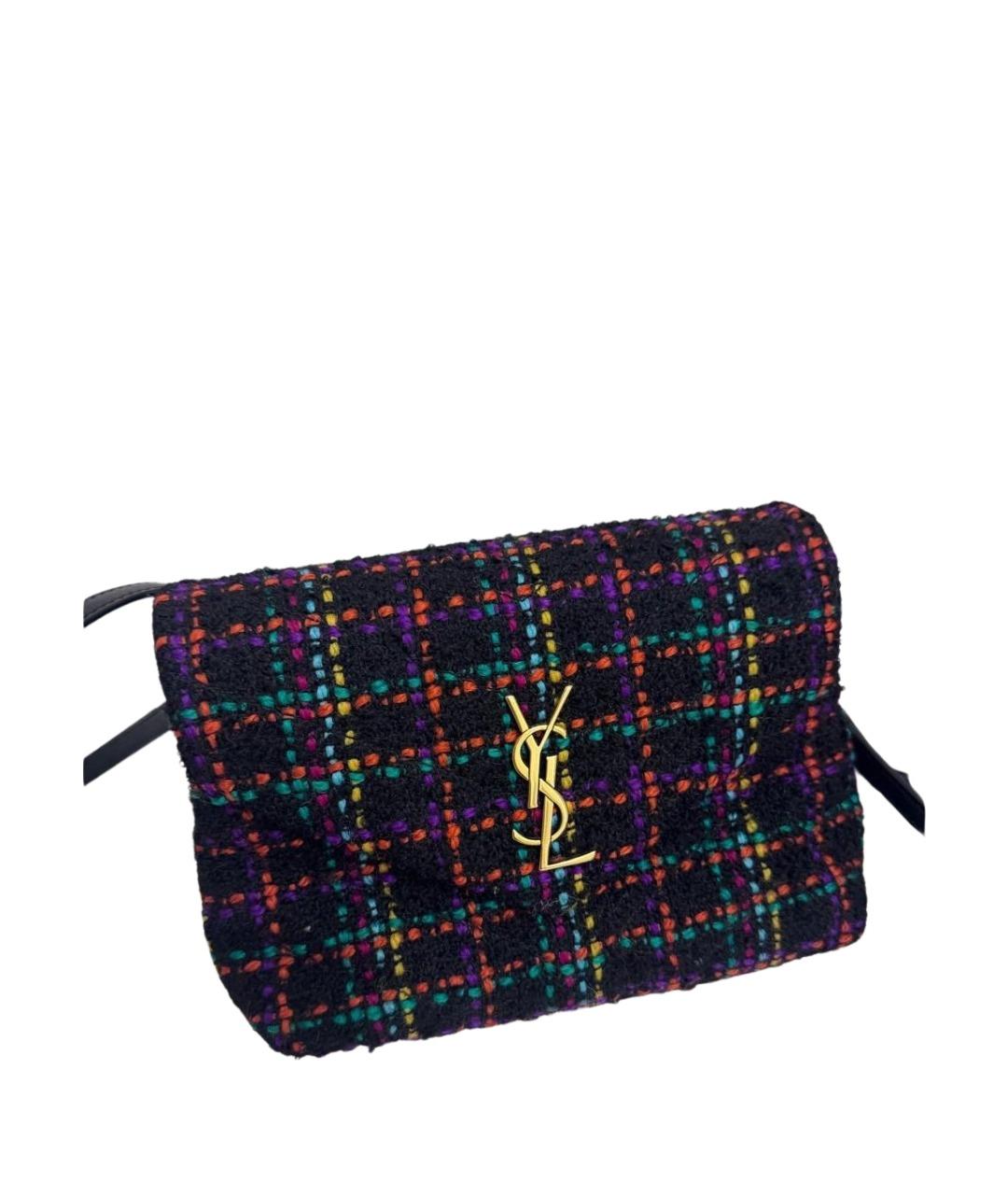 SAINT LAURENT Черная тканевая сумка через плечо, фото 1