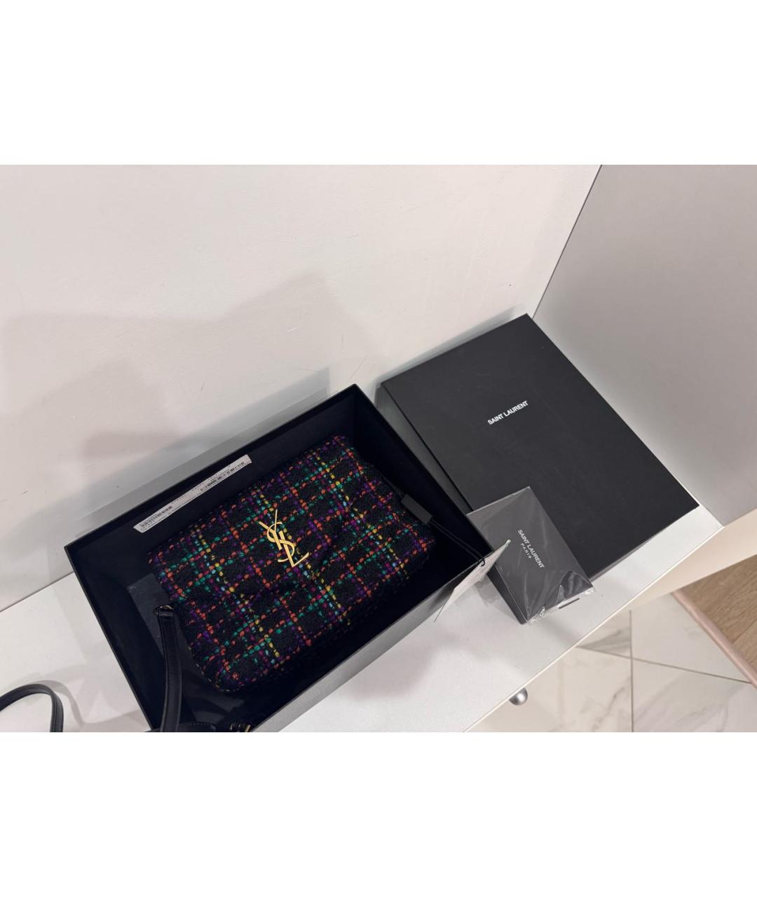 SAINT LAURENT Черная тканевая сумка через плечо, фото 7