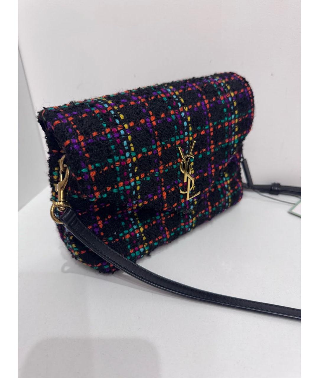 SAINT LAURENT Черная тканевая сумка через плечо, фото 2