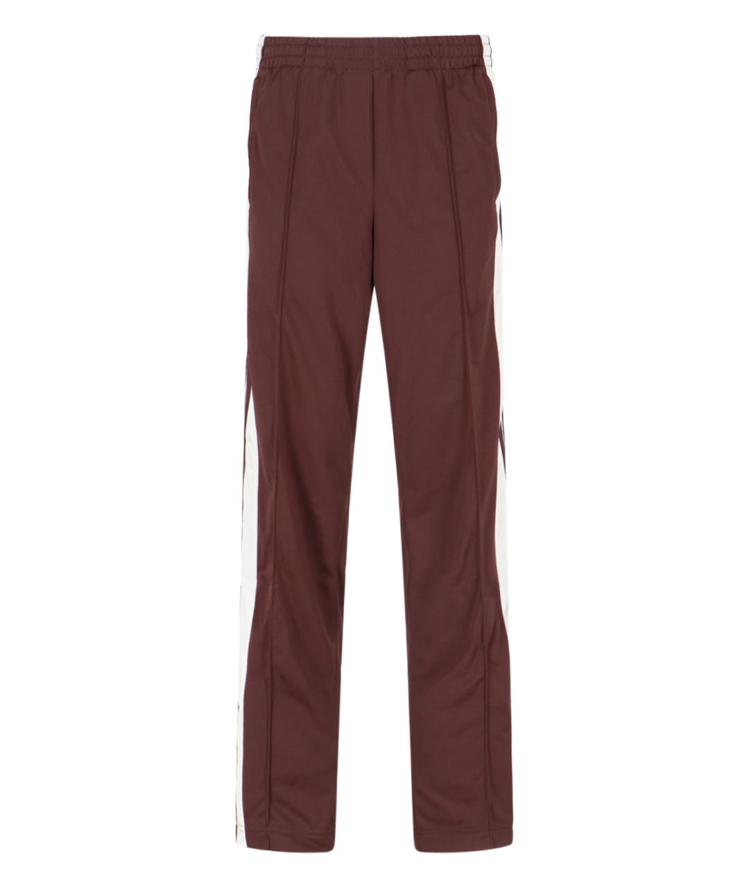 ADIDAS Коричневые полиэстеровые прямые брюки, фото 1