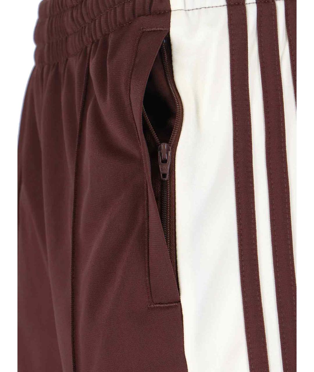 ADIDAS Коричневые полиэстеровые прямые брюки, фото 5