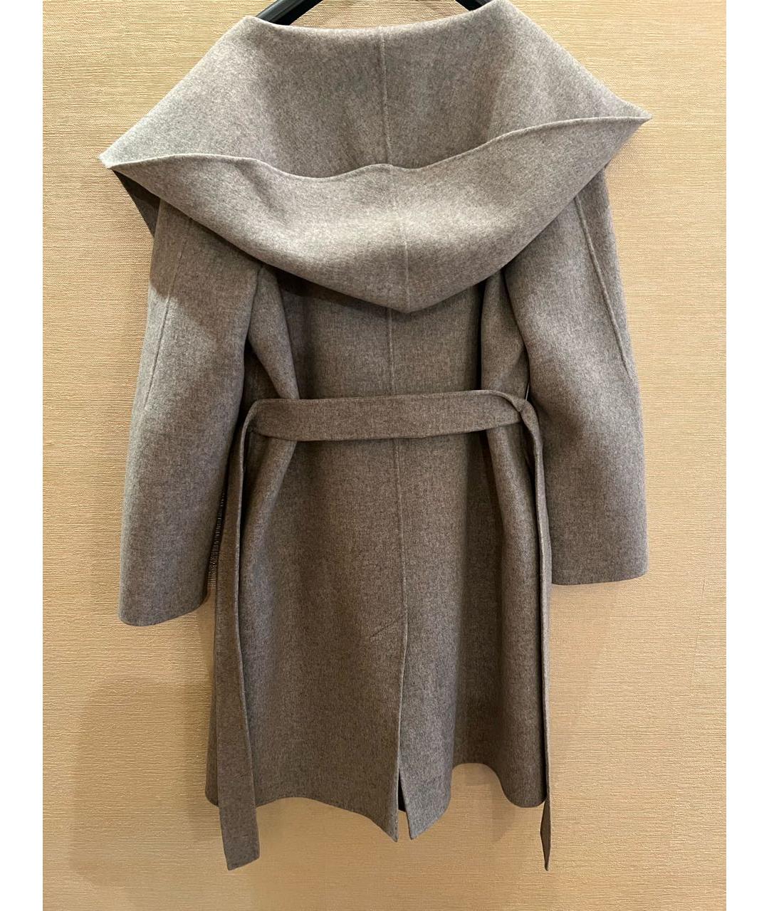 WEEKEND MAX MARA Серое шерстяное пальто, фото 3
