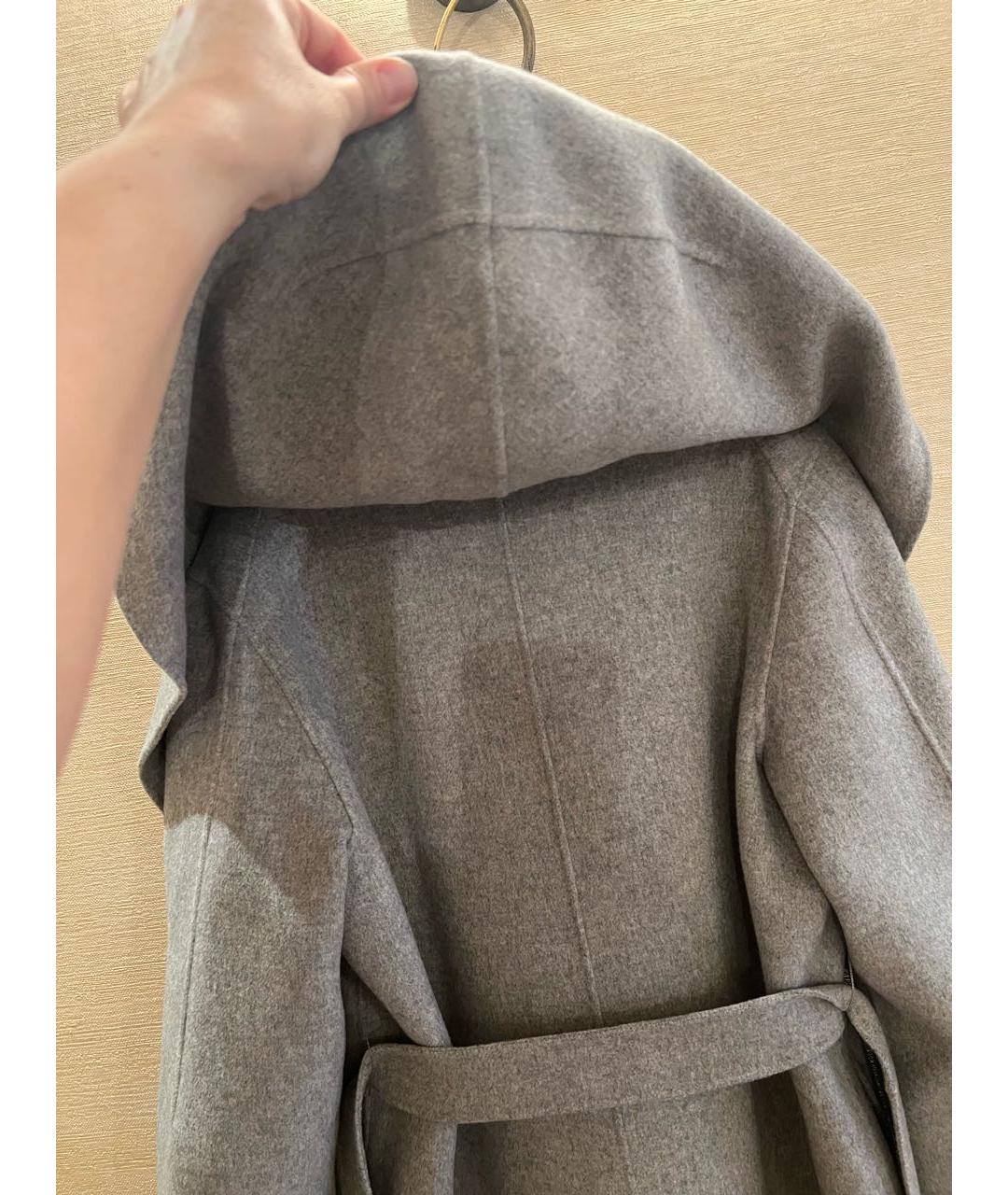 WEEKEND MAX MARA Серое шерстяное пальто, фото 6
