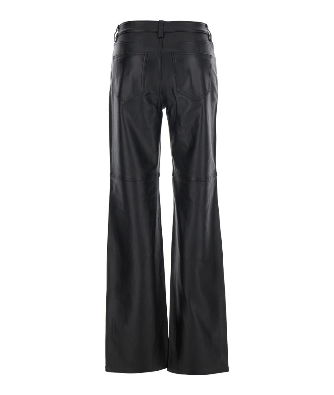 MICHAEL MICHAEL KORS Черные кожаные прямые брюки, фото 2