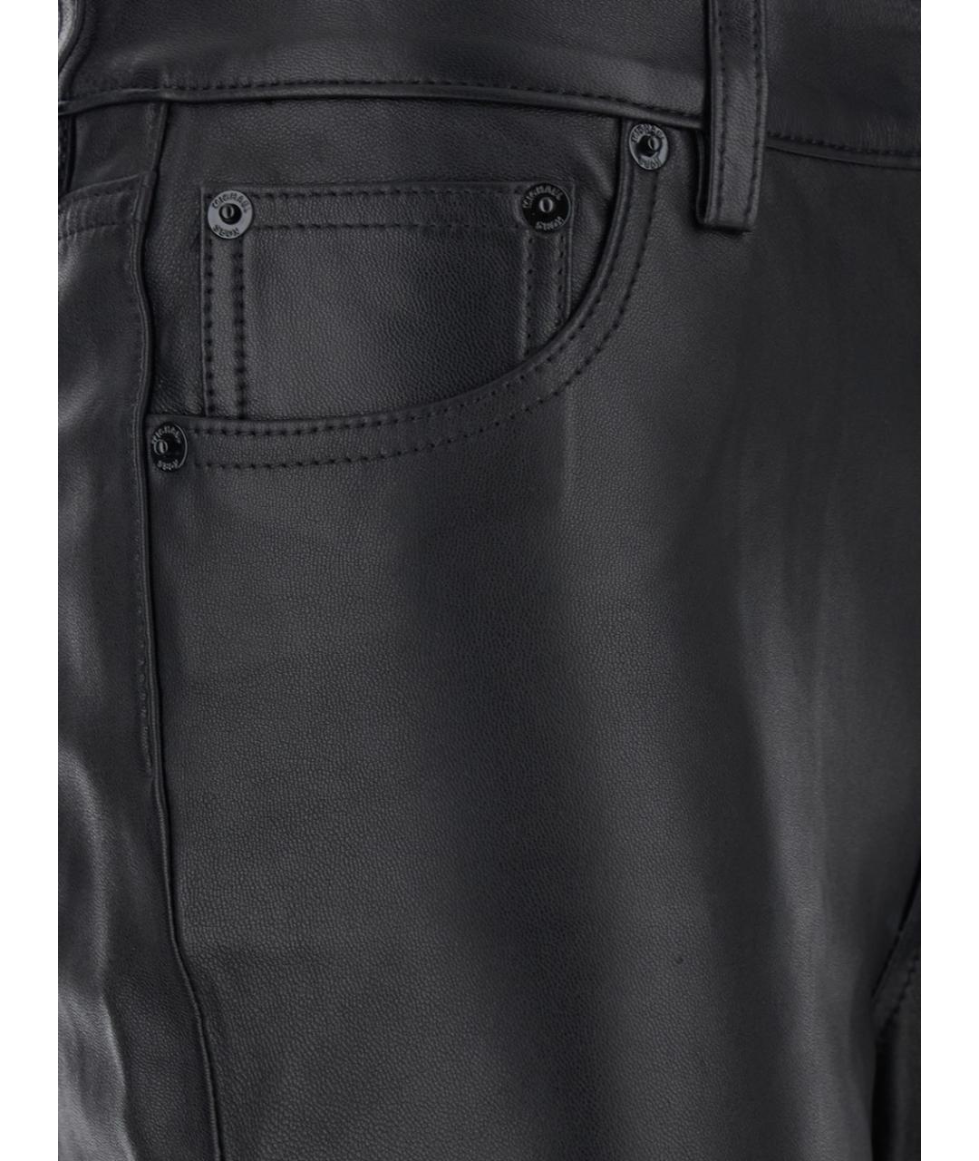 MICHAEL MICHAEL KORS Черные кожаные прямые брюки, фото 3