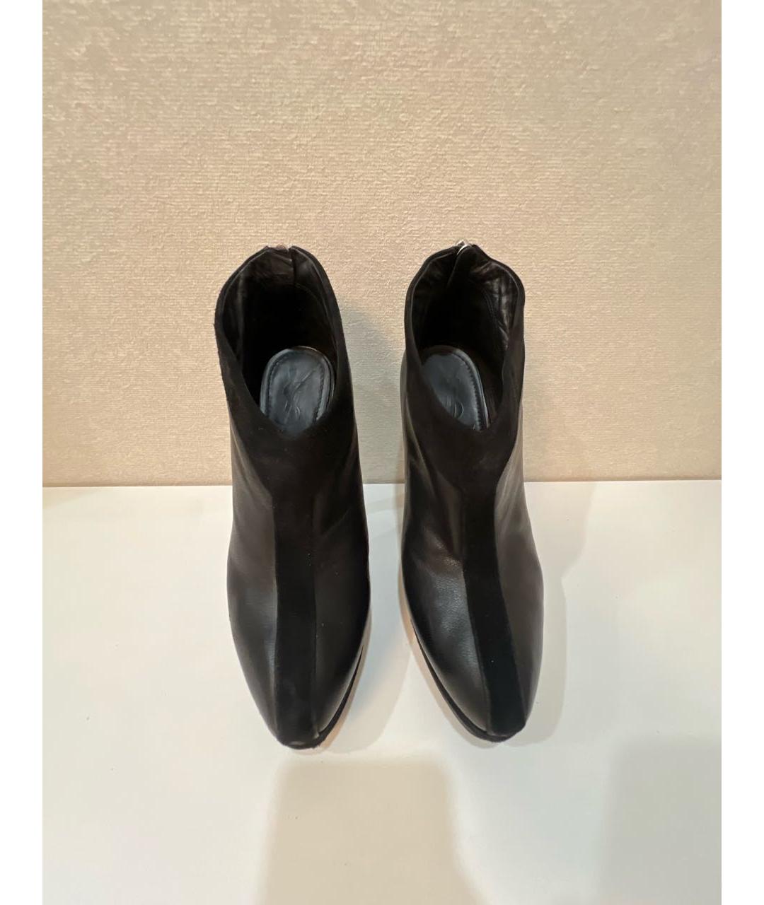 SAINT LAURENT Черные кожаные ботильоны, фото 2