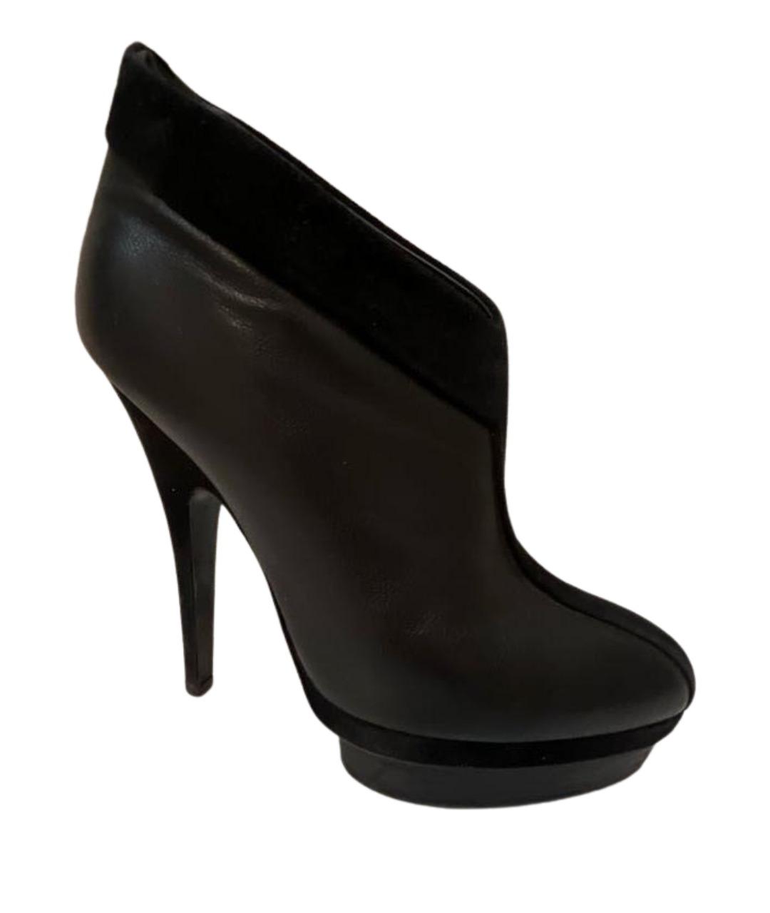 SAINT LAURENT Черные кожаные ботильоны, фото 1