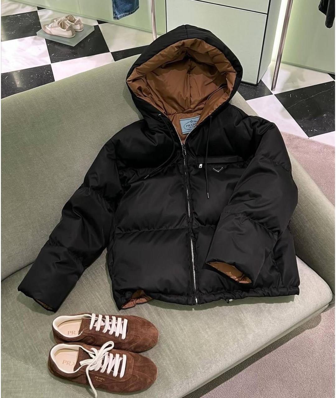 PRADA Черный полиэстеровый пуховик, фото 8