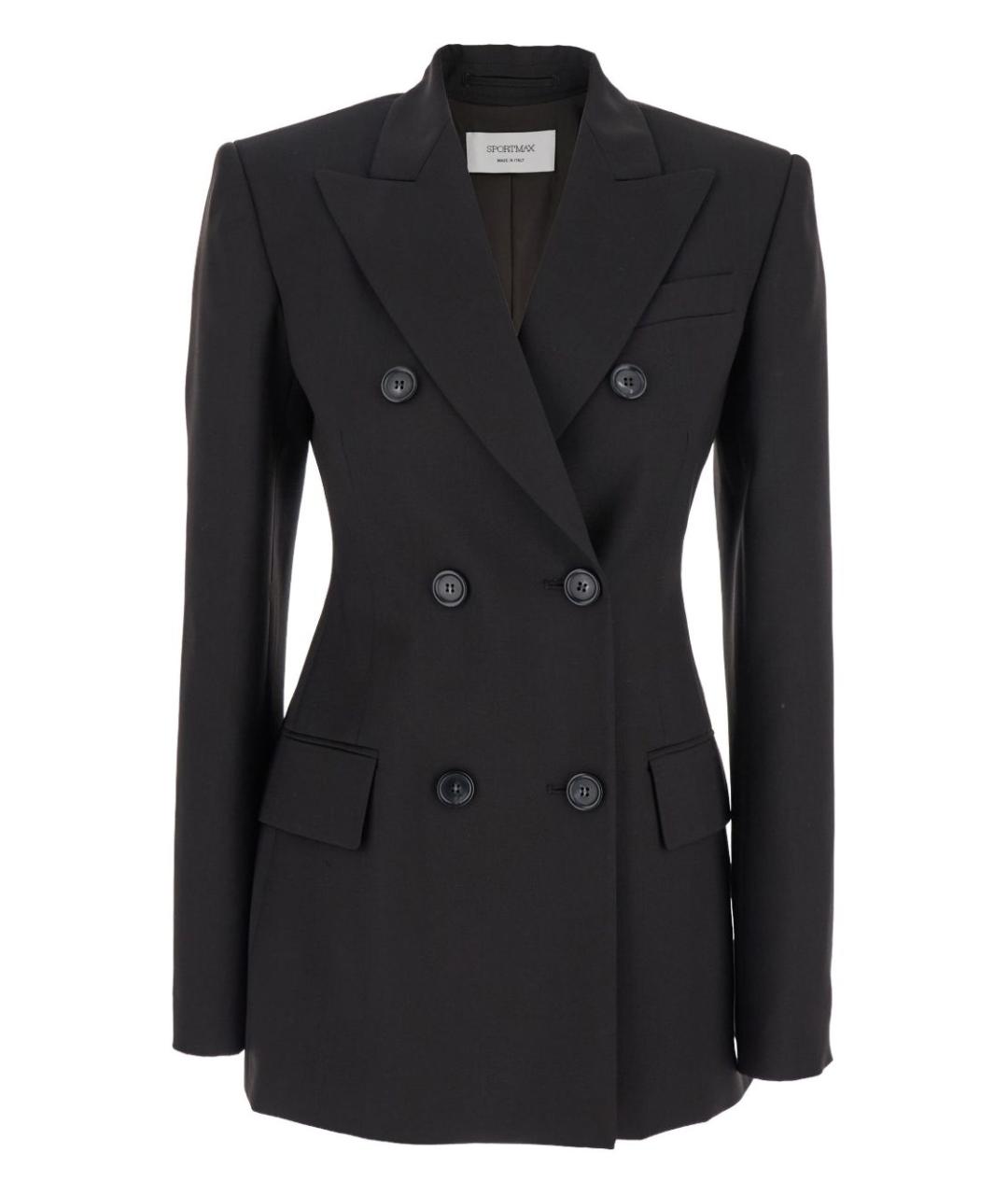SPORTMAX Черный шерстяной жакет/пиджак, фото 1