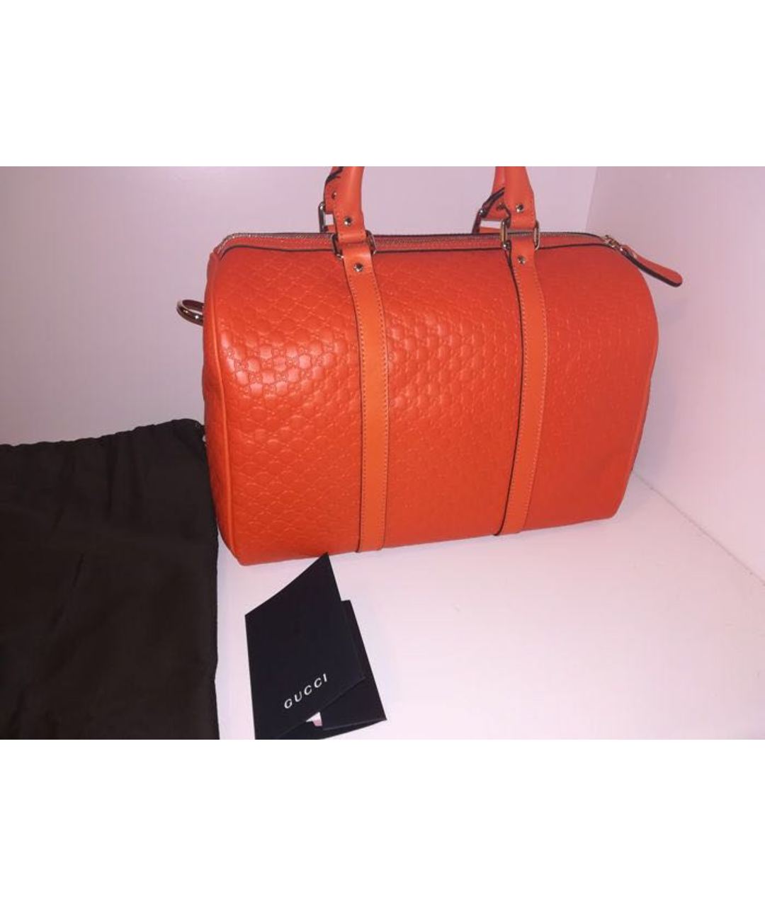 GUCCI Оранжевая кожаная сумка тоут, фото 2