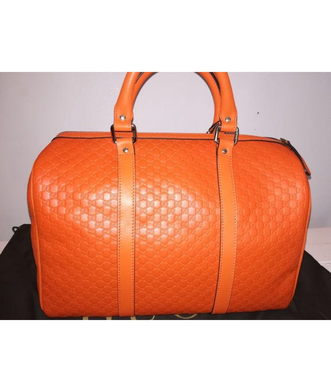 GUCCI Оранжевая кожаная сумка тоут, фото 9