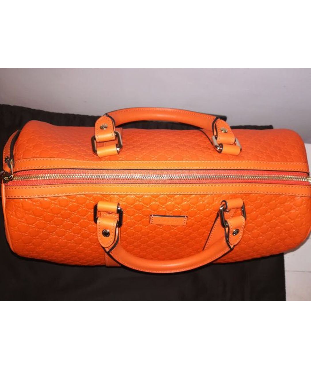 GUCCI Оранжевая кожаная сумка тоут, фото 7