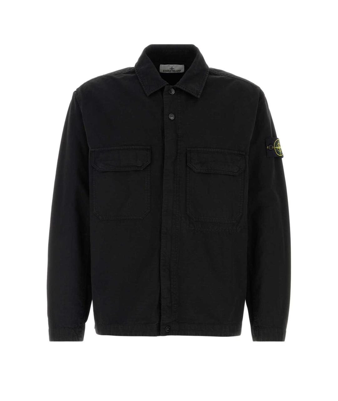 STONE ISLAND Черная хлопковая кэжуал рубашка, фото 1