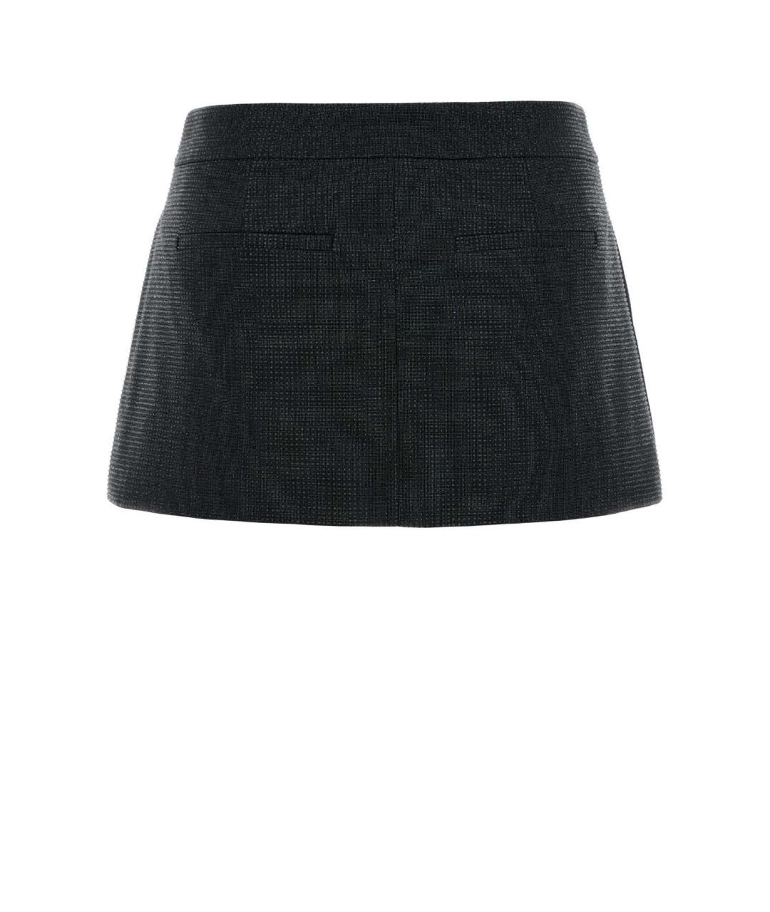 ALEXANDER WANG Серая шерстяная юбка мини, фото 2