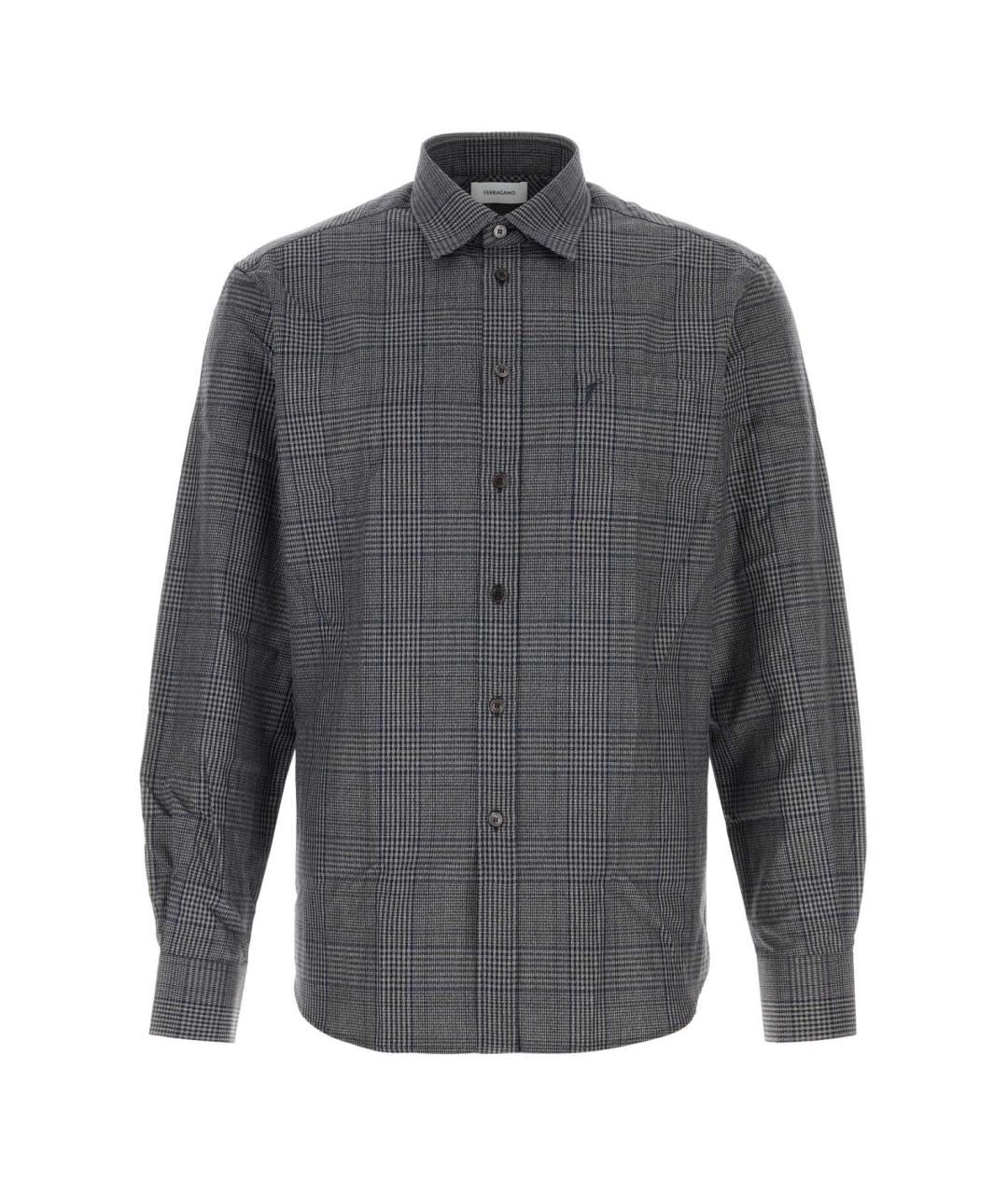 FERRAGAMO Серая хлопковая кэжуал рубашка, фото 1
