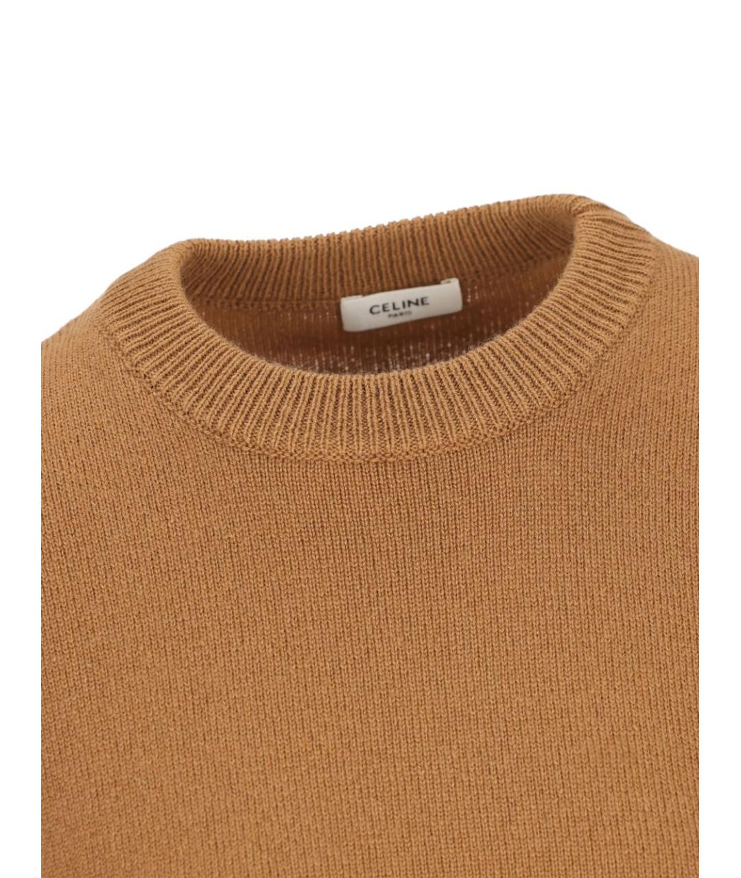 CELINE Коричневый шерстяной джемпер / свитер, фото 3