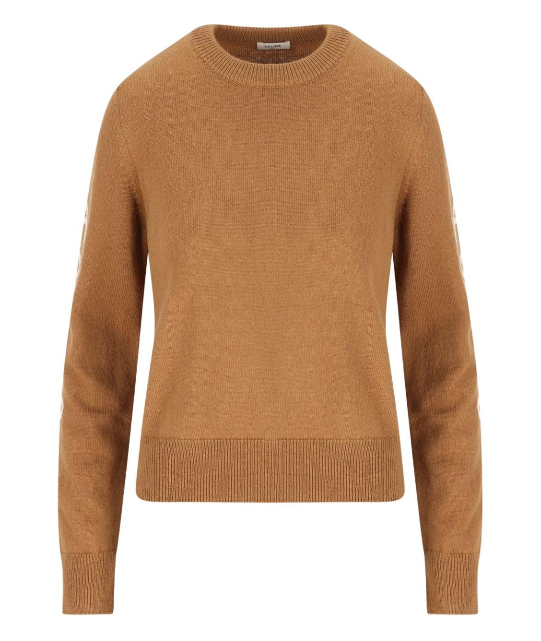 CELINE Коричневый шерстяной джемпер / свитер, фото 1