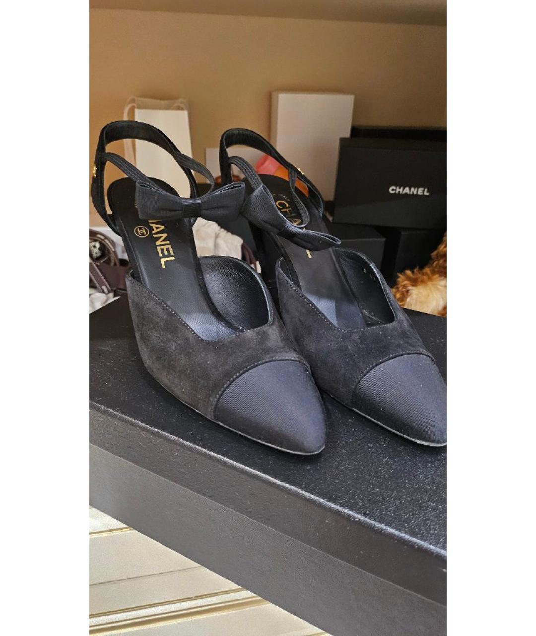 CHANEL Черные замшевые туфли, фото 3