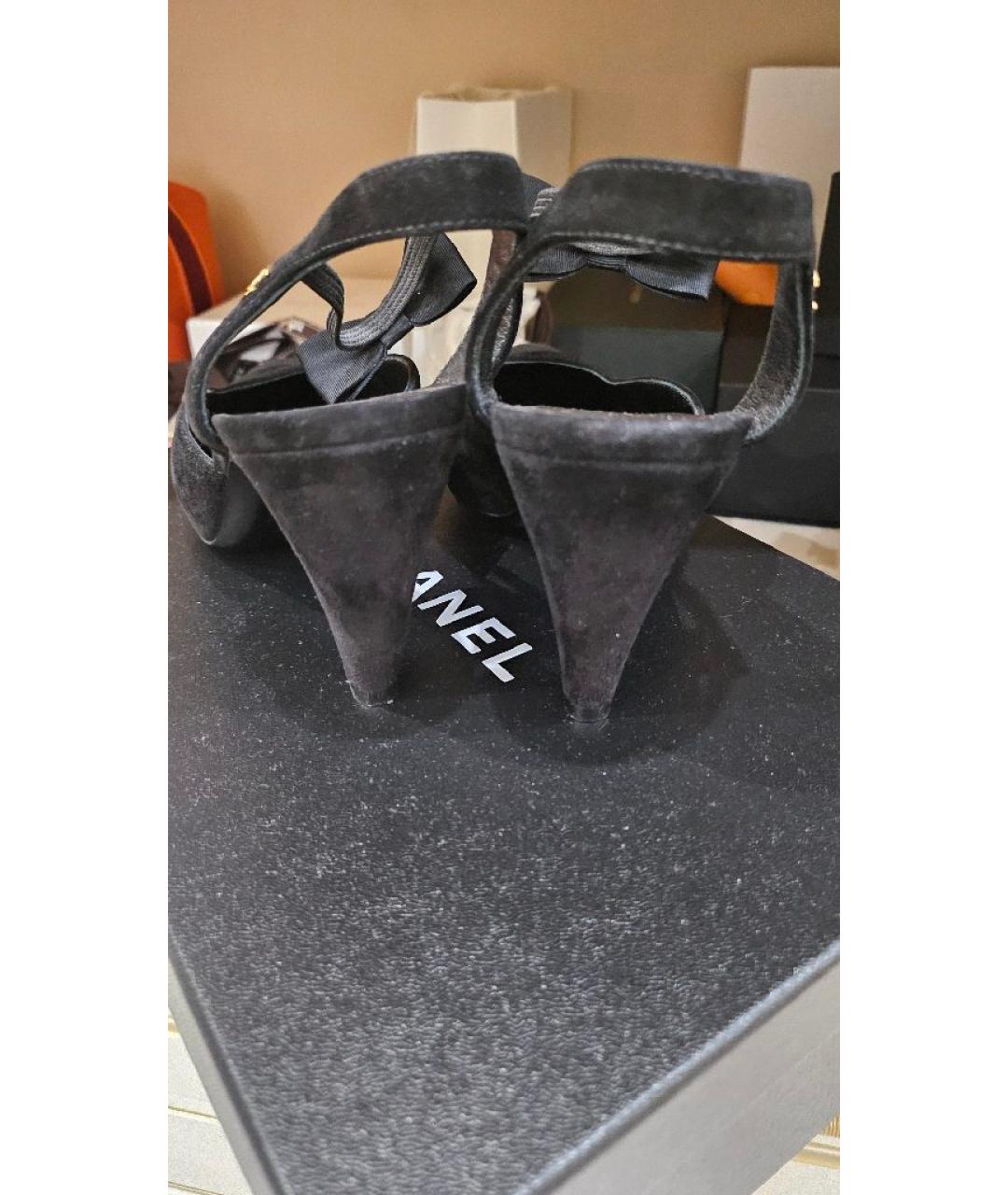 CHANEL Черные замшевые туфли, фото 9