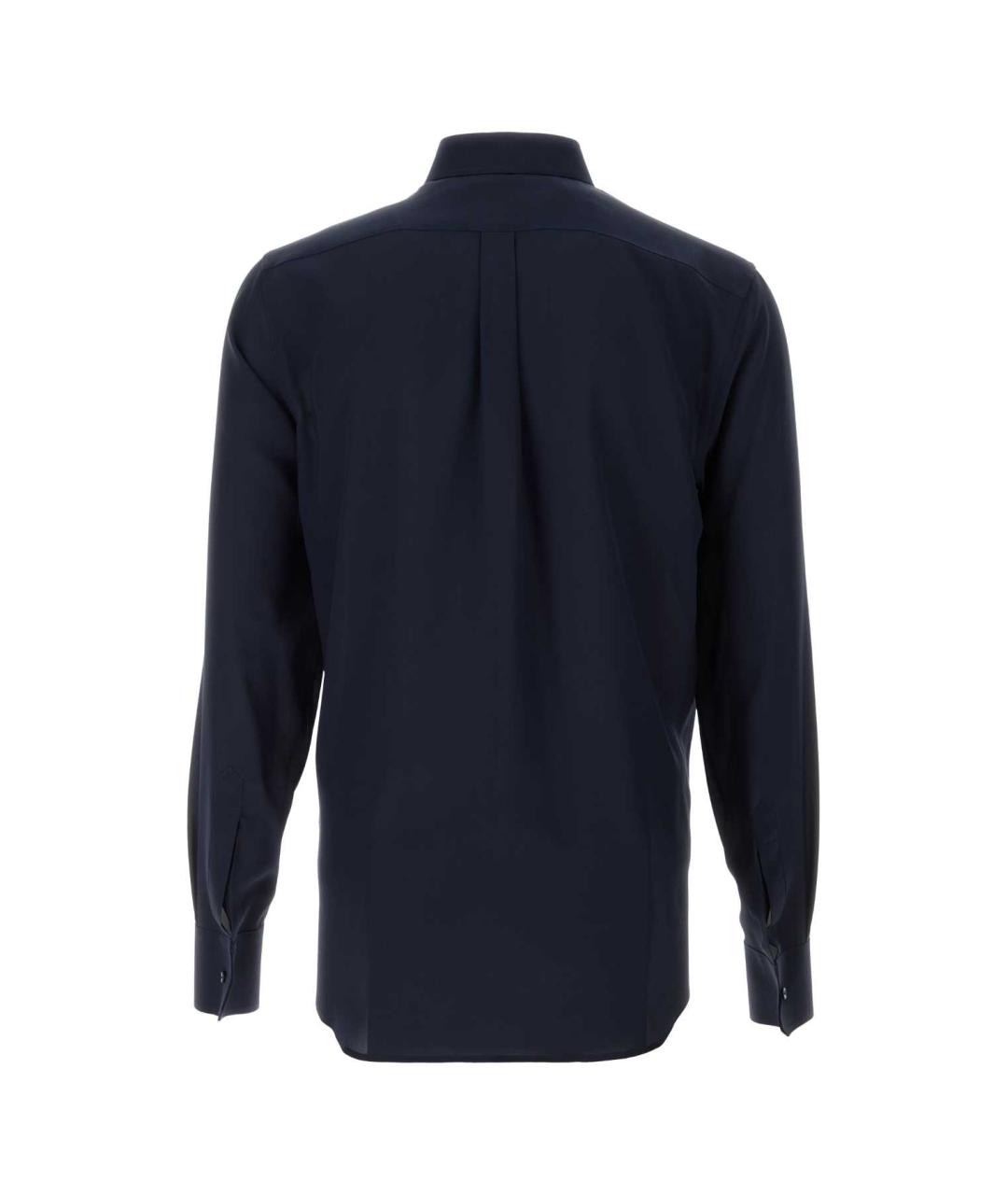 DOLCE&GABBANA Темно-синяя шелковая кэжуал рубашка, фото 2