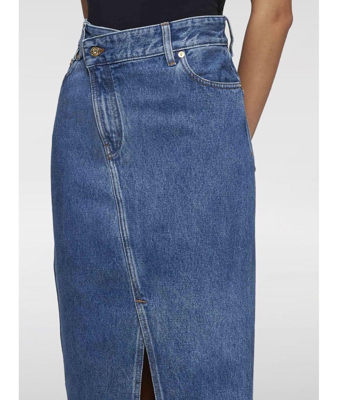 JACQUEMUS Синяя деним юбка миди, фото 4