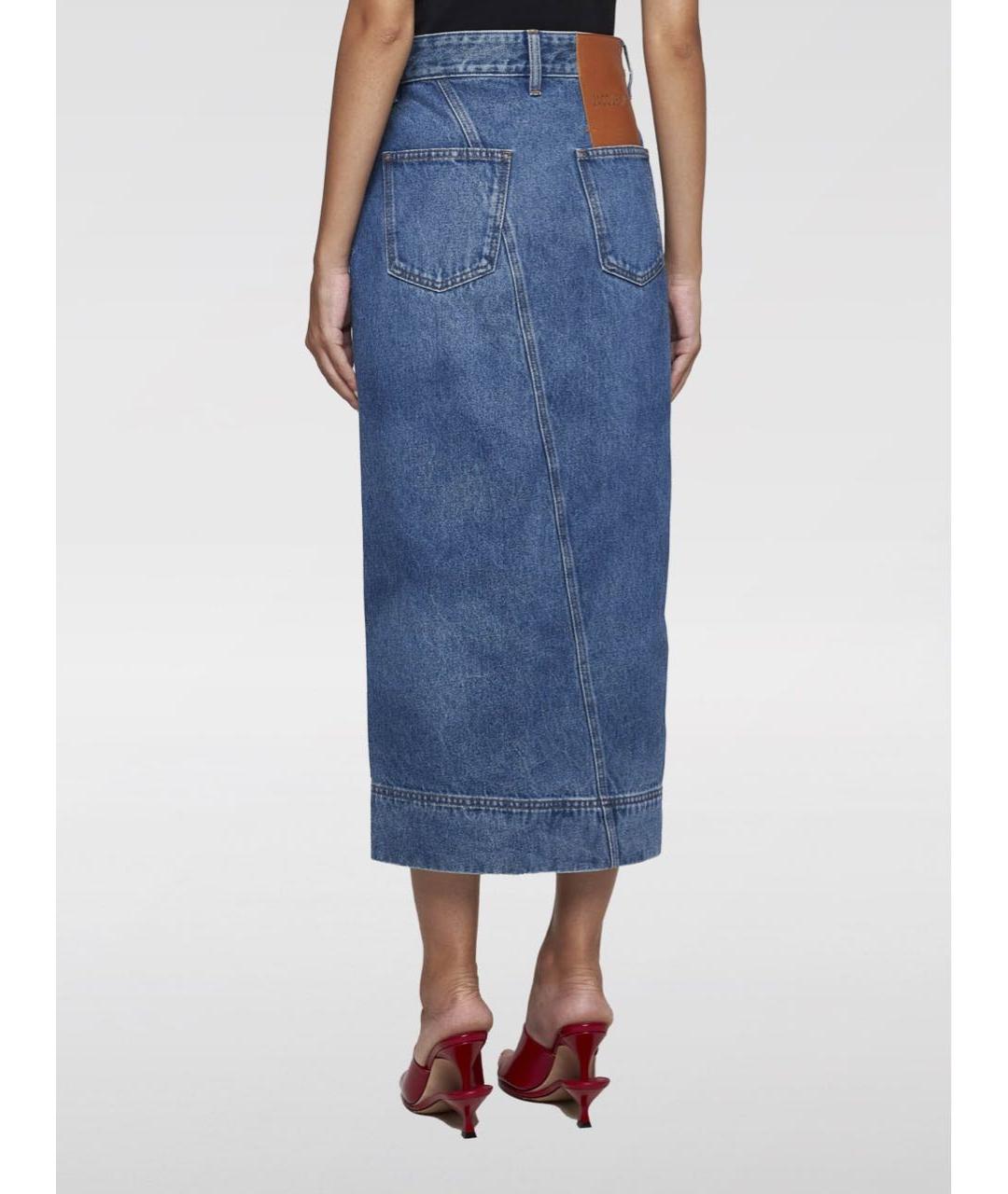 JACQUEMUS Синяя деним юбка миди, фото 3