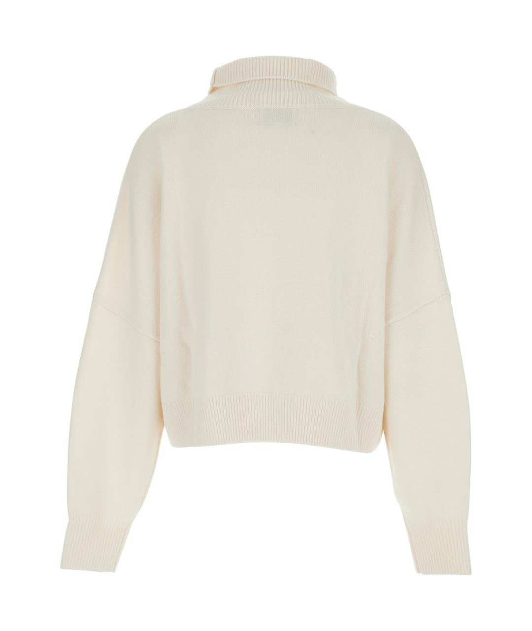 LOULOU STUDIO Белый шерстяной джемпер / свитер, фото 2