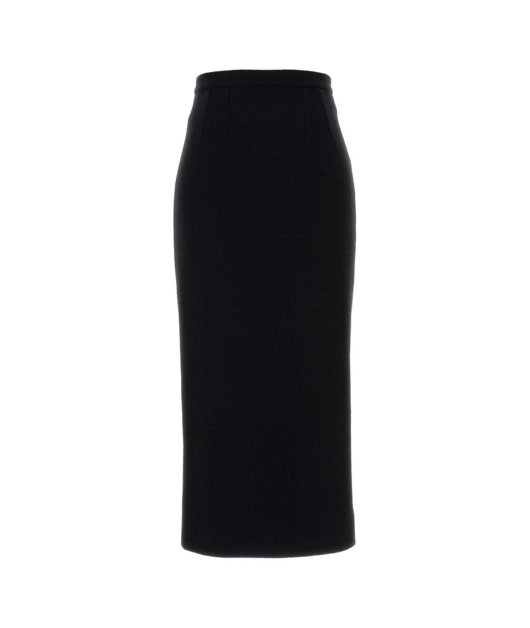 DOLCE&GABBANA Черная шерстяная юбка миди, фото 1