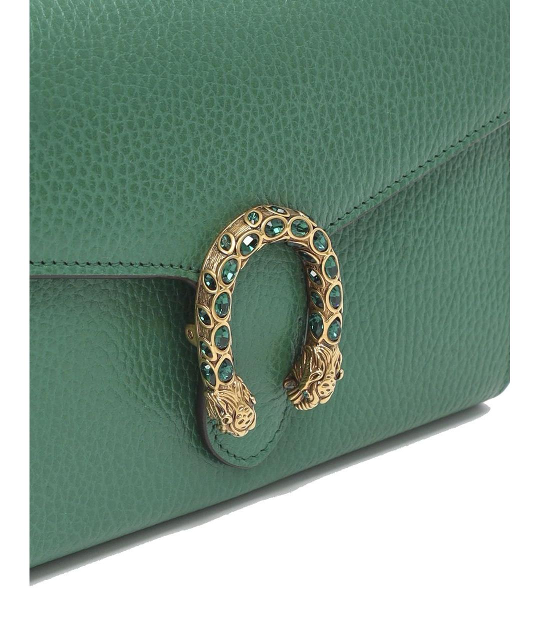 GUCCI Зеленая кожаная сумка через плечо, фото 4