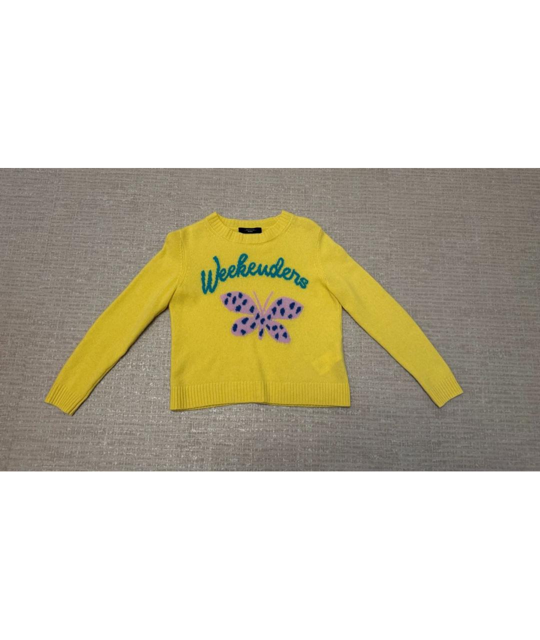 WEEKEND MAX MARA Желтый кашемировый джемпер / свитер, фото 8