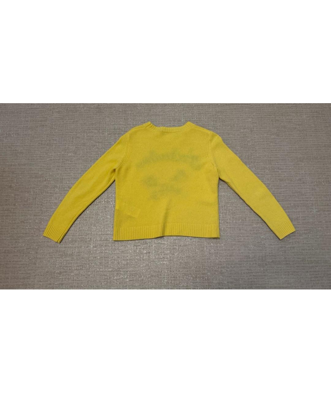 WEEKEND MAX MARA Желтый кашемировый джемпер / свитер, фото 2